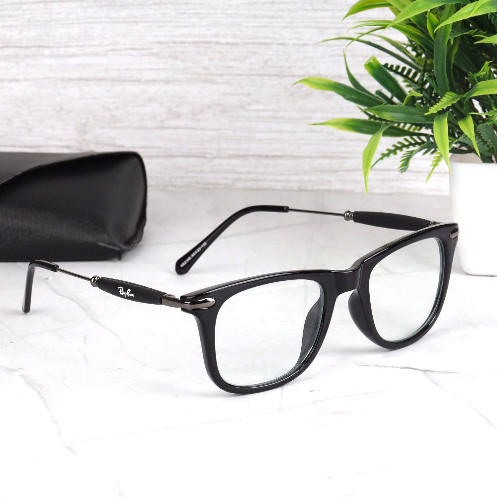 Classic Square 2148 Grey-Clear Square Sunglass with grey frame and clear lenses featuring UV 400 protection from JUO INDIA.